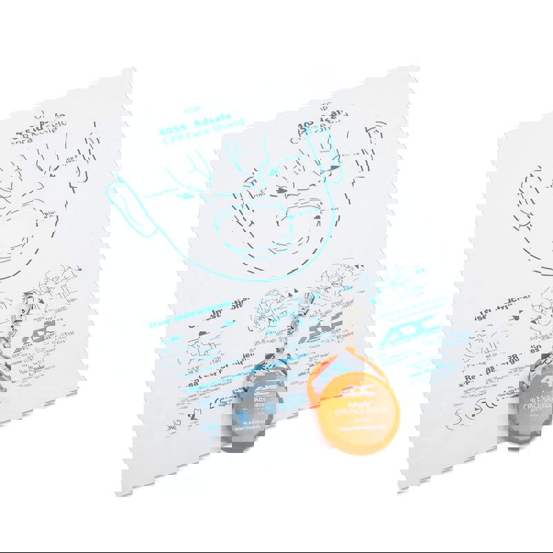 FRAD 4055OR ADC Adsafe CPR Key Ring Face Shield Orange